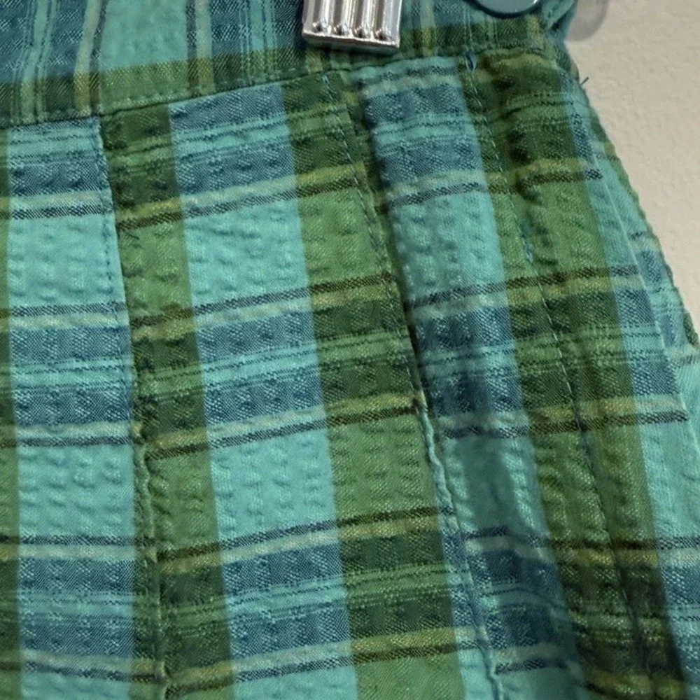Urban‎ Outfitters Katie Plaid Pleated Mini Skirt Teal Green Women Sz M Y2K Retro